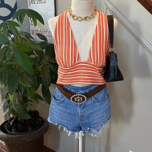 Vibrant Striped Crop Top